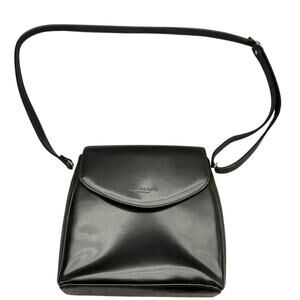 Luisa Dal Ponte Vintage Italian Black Leather Crossbody Purse